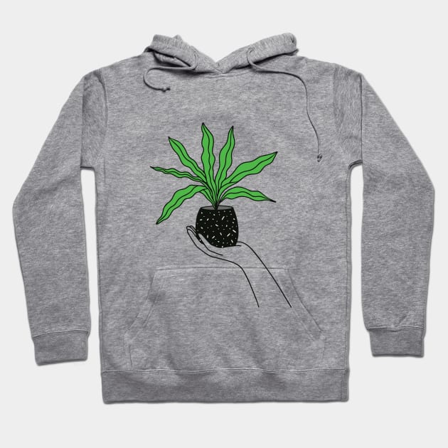 Hand Holding Houseplant Hoodie by Ashleigh Green Studios